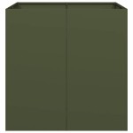 vidaXL Jardinieră verde măsline 80x80x80 cm oțel vidaXL Jardinieră verde măsline 80x80x80 cm oțel