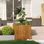 vidaXL Jardinieră Rusty 80x80x80 cm Oțel pentru intemperii vidaXL Jardinieră Rusty 80x80x80 cm Oțel pentru intemperii