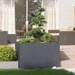 vidaXL Jardinieră, antracit, 120x80x80 cm, oțel vidaXL Jardinieră, antracit, 120x80x80 cm, oțel