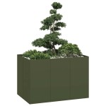 vidaXL Jardinieră, verde măsliniu, 120x80x80 cm, oțel vidaXL Jardinieră, verde măsliniu, 120x80x80 cm, oțel