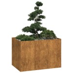 vidaXL Jardinieră Rusty 120x80x80 cm Oțel pentru intemperii vidaXL Jardinieră Rusty 120x80x80 cm Oțel pentru intemperii