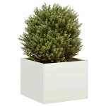 vidaXL Jardinieră alb 40x40x30 cm oțel vidaXL Jardinieră alb 40x40x30 cm oțel