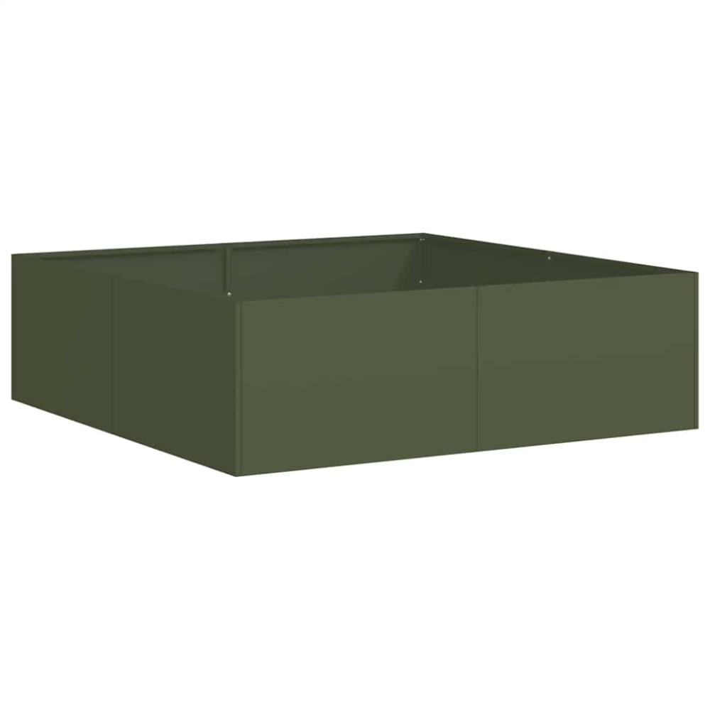 vidaXL Jardinieră verde măsline 100x100x30 cm oțel