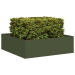 vidaXL Jardinieră verde măsline 100x100x30 cm oțel vidaXL Jardinieră verde măsline 100x100x30 cm oțel