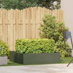 vidaXL Jardinieră verde măsline 100x100x30 cm oțel vidaXL Jardinieră verde măsline 100x100x30 cm oțel