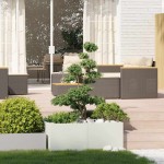 vidaXL Jardinieră alb 100x100x40 cm oțel vidaXL Jardinieră alb 100x100x40 cm oțel