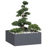 vidaXL Jardinieră Antracit 100x100x40 cm Oțel vidaXL Jardinieră Antracit 100x100x40 cm Oțel