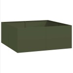 vidaXL Jardinieră verde măsline 100x100x40 cm oțel