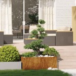 vidaXL Jardinieră Rusty 100x100x40 cm Oțel pentru intemperii vidaXL Jardinieră Rusty 100x100x40 cm Oțel pentru intemperii