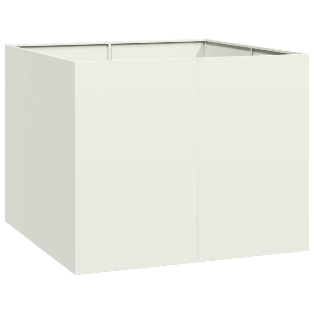 vidaXL Jardinieră alb 100x100x80 cm oțel