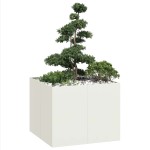 vidaXL Jardinieră alb 100x100x80 cm oțel vidaXL Jardinieră alb 100x100x80 cm oțel