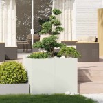 vidaXL Jardinieră alb 100x100x80 cm oțel vidaXL Jardinieră alb 100x100x80 cm oțel