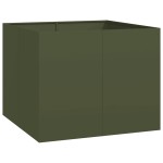 vidaXL Jardinieră verde măsline 100x100x80 cm oțel vidaXL Jardinieră verde măsline 100x100x80 cm oțel