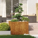 vidaXL Jardinieră Rusty 100x100x80 cm Oțel pentru intemperii vidaXL Jardinieră Rusty 100x100x80 cm Oțel pentru intemperii