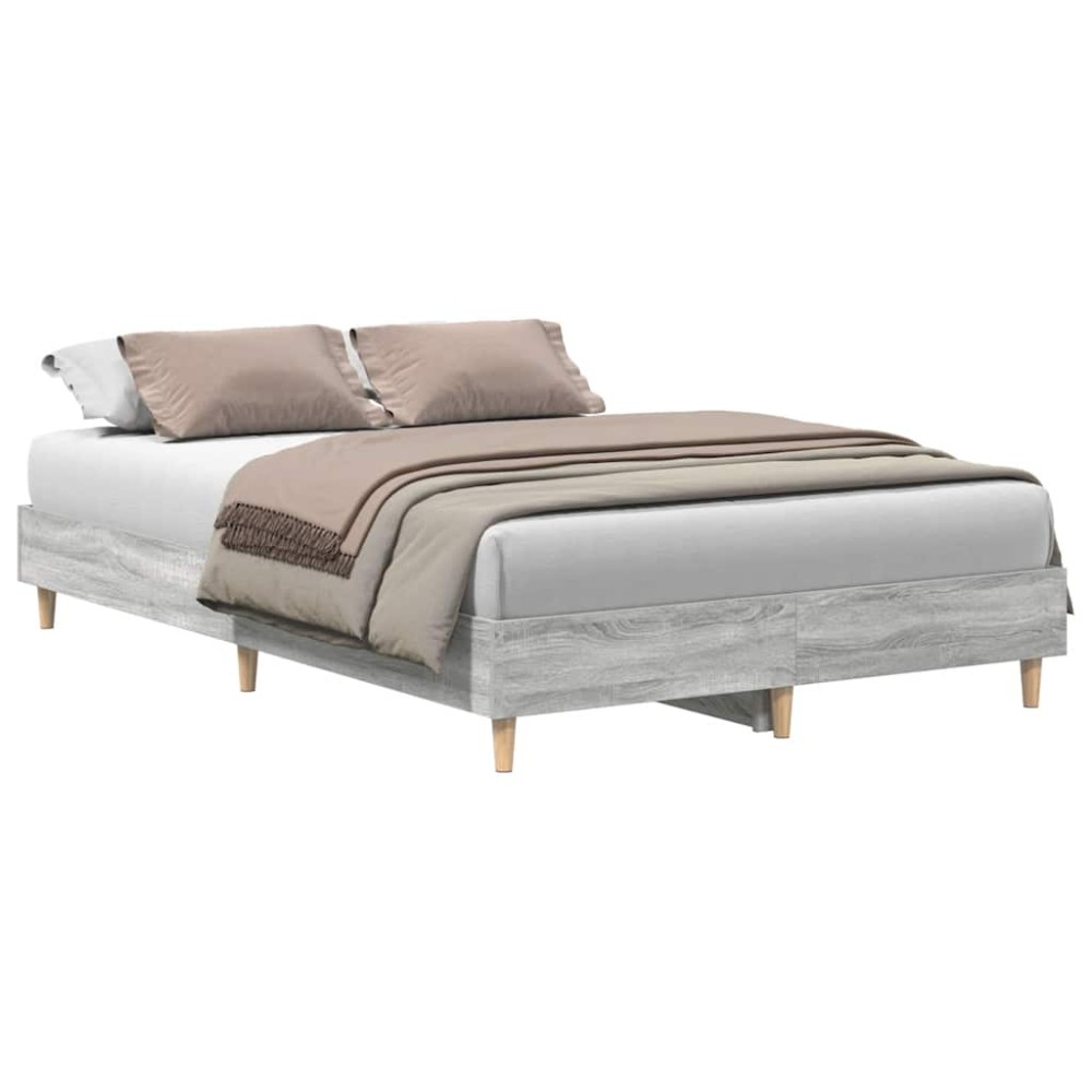 vidaXL Cadru de pat fără saltea Gri Sonoma 120x200 cm lemn prelucrat