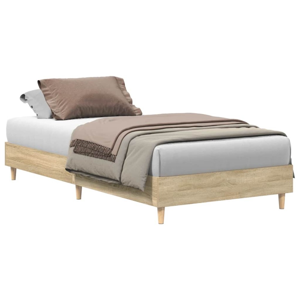 vidaXL Cadru de pat fără saltea Stejar Sonoma 100x200cm Lemn prelucrat