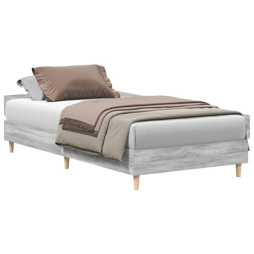 vidaXL Cadru de pat fără saltea Gri Sonoma 100x200 cm lemn prelucrat