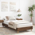 vidaXL Cadru de pat fără saltea Stejar maro 90x200 cm lemn prelucrat vidaXL Cadru de pat fără saltea Stejar maro 90x200 cm lemn prelucrat