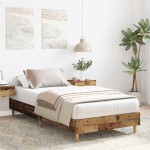vidaXL Cadru de pat fără saltea Lemn vechi 90x200 cm Lemn prelucrat