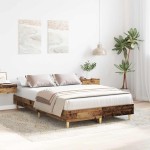 vidaXL Cadru de pat fără saltea Lemn vechi 140x190 cm Lemn prelucrat vidaXL Cadru de pat fără saltea Lemn vechi 140x190 cm Lemn prelucrat