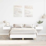 vidaXL Cadru de pat fără saltea, alb, 135x190 cm, lemn prelucrat vidaXL Cadru de pat fără saltea, alb, 135x190 cm, lemn prelucrat