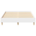 vidaXL Cadru de pat fără saltea, alb, 135x190 cm, lemn prelucrat vidaXL Cadru de pat fără saltea, alb, 135x190 cm, lemn prelucrat