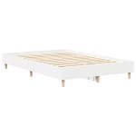 vidaXL Cadru de pat fără saltea, alb, 135x190 cm, lemn prelucrat vidaXL Cadru de pat fără saltea, alb, 135x190 cm, lemn prelucrat