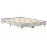 vidaXL Cadru de pat fără saltea Gri beton 135x190 cm Lemn prelucrat