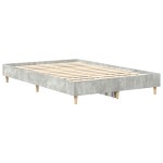 vidaXL Cadru de pat fără saltea Gri beton 135x190 cm Lemn prelucrat