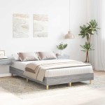 vidaXL Cadru de pat fără saltea Gri Sonoma 135x190 cm lemn prelucrat vidaXL Cadru de pat fără saltea Gri Sonoma 135x190 cm lemn prelucrat