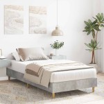 vidaXL Cadru de pat fără saltea Gri beton 90x190 cm Lemn prelucrat