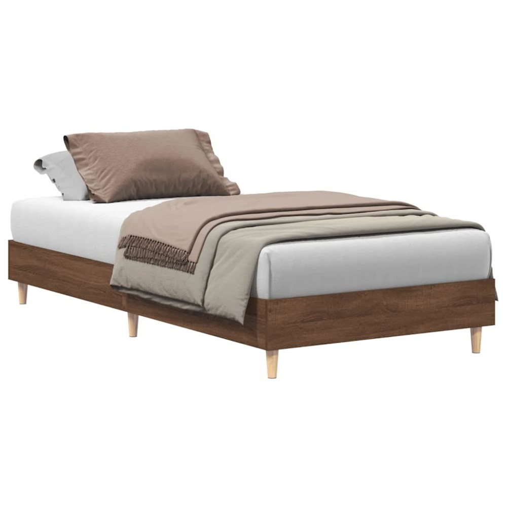 vidaXL Cadru de pat fără saltea Stejar maro 90x190 cm lemn prelucrat