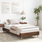 vidaXL Cadru de pat fără saltea Stejar maro 90x190 cm lemn prelucrat vidaXL Cadru de pat fără saltea Stejar maro 90x190 cm lemn prelucrat