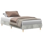vidaXL Cadru de pat fără saltea Gri beton 75x190 cm Lemn prelucrat