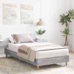 vidaXL Cadru de pat fără saltea Gri Sonoma 75x190 cm Lemn prelucrat