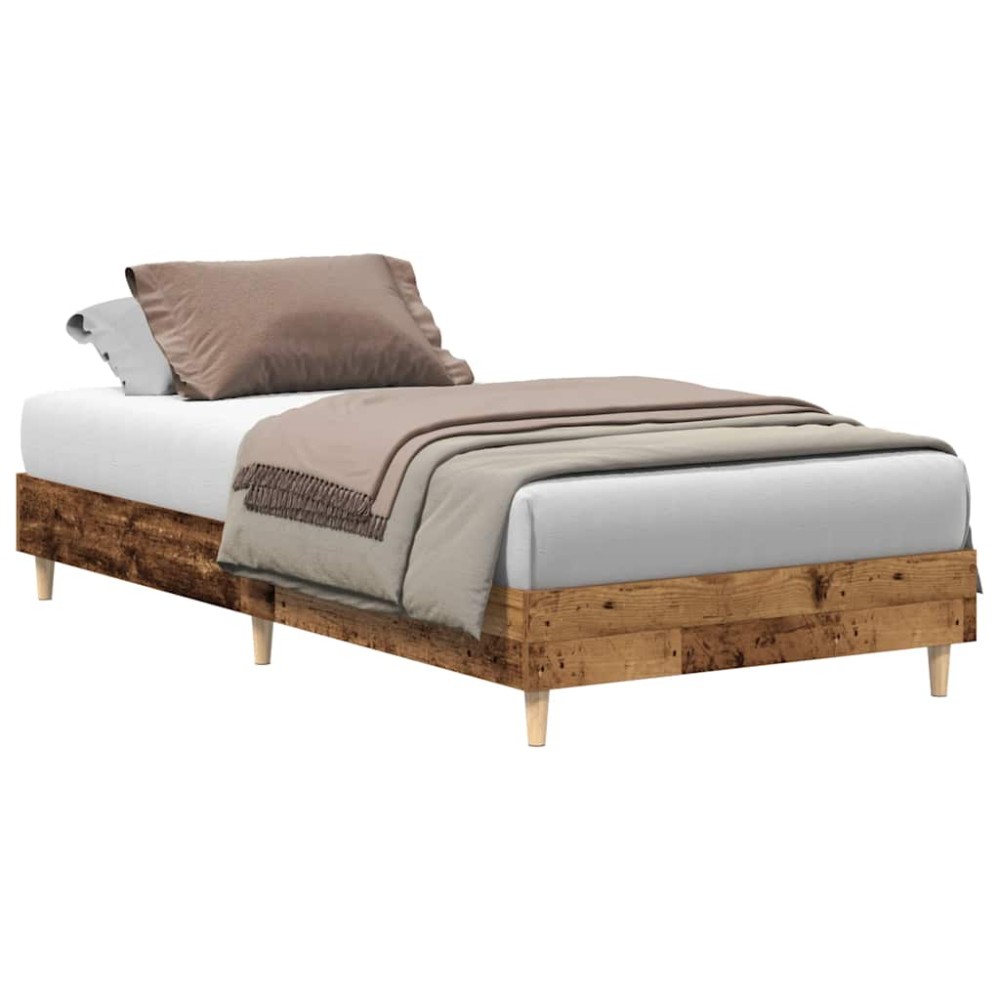 vidaXL Cadru de pat fără saltea Lemn vechi 75x190 cm Lemn prelucrat