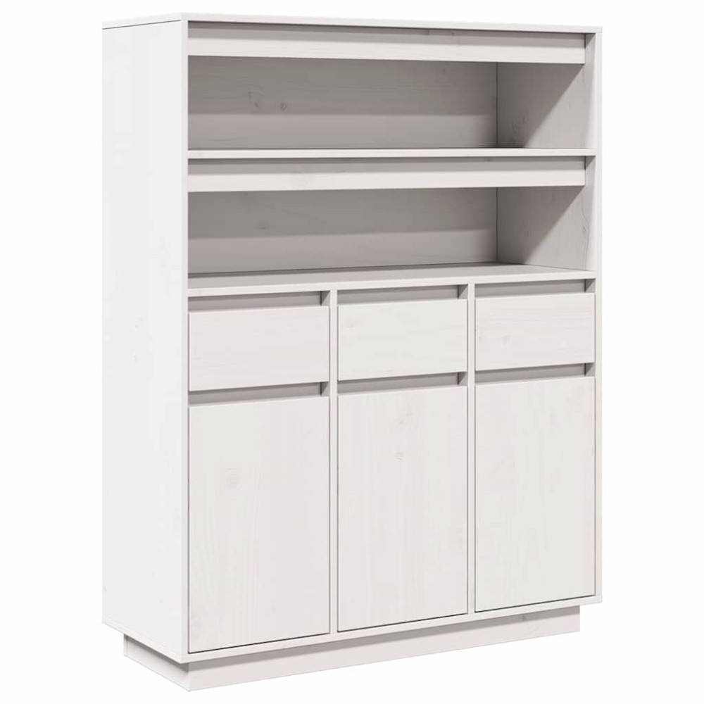 vidaXL Dulap înalt, alb, 89x34x116,5 cm, lemn masiv de pin
