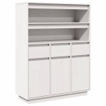 vidaXL Dulap înalt, alb, 89x34x116,5 cm, lemn masiv de pin vidaXL Dulap înalt, alb, 89x34x116,5 cm, lemn masiv de pin