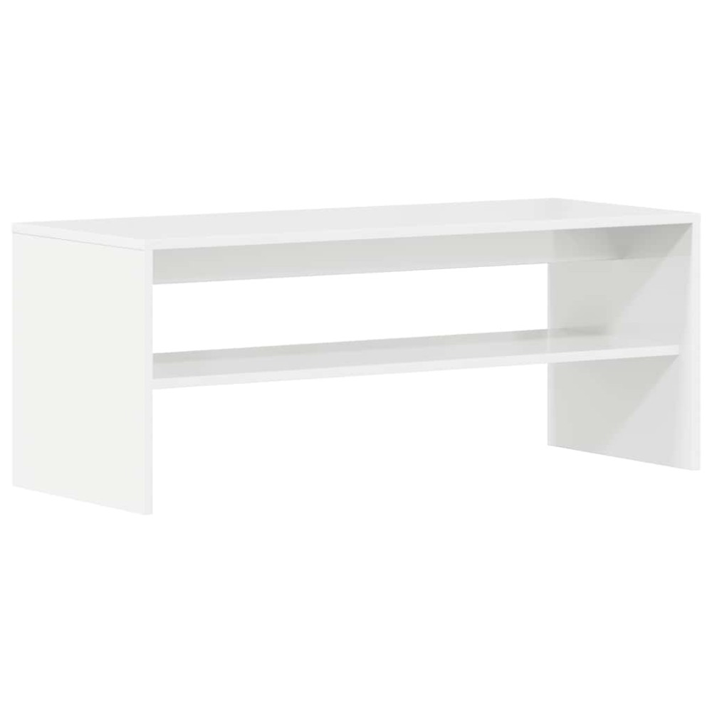 vidaXL Comodă TV, alb lucios, 100 x 40 x 40 cm, PAL