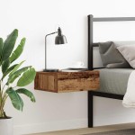 vidaXL Noptiera plutitoare Lemn vechi 40x32x15 cm Lemn prelucrat