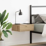 vidaXL Noptiera plutitoare Stejar Artisan 40x32x15 cm Lemn prelucrat