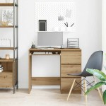 vidaXL Birou Artisan Stejar 90x45x76 cm lemn prelucrat vidaXL Birou Artisan Stejar 90x45x76 cm lemn prelucrat