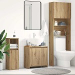 vidaXL Dulap chiuvetă baie, stejar artizanal 65x33x60cm lemn prelucrat