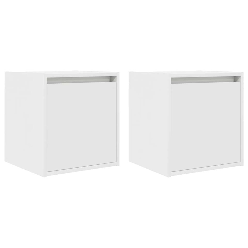 vidaXL Noptiere montate pe perete 2 buc Alb 38x34x40 cm