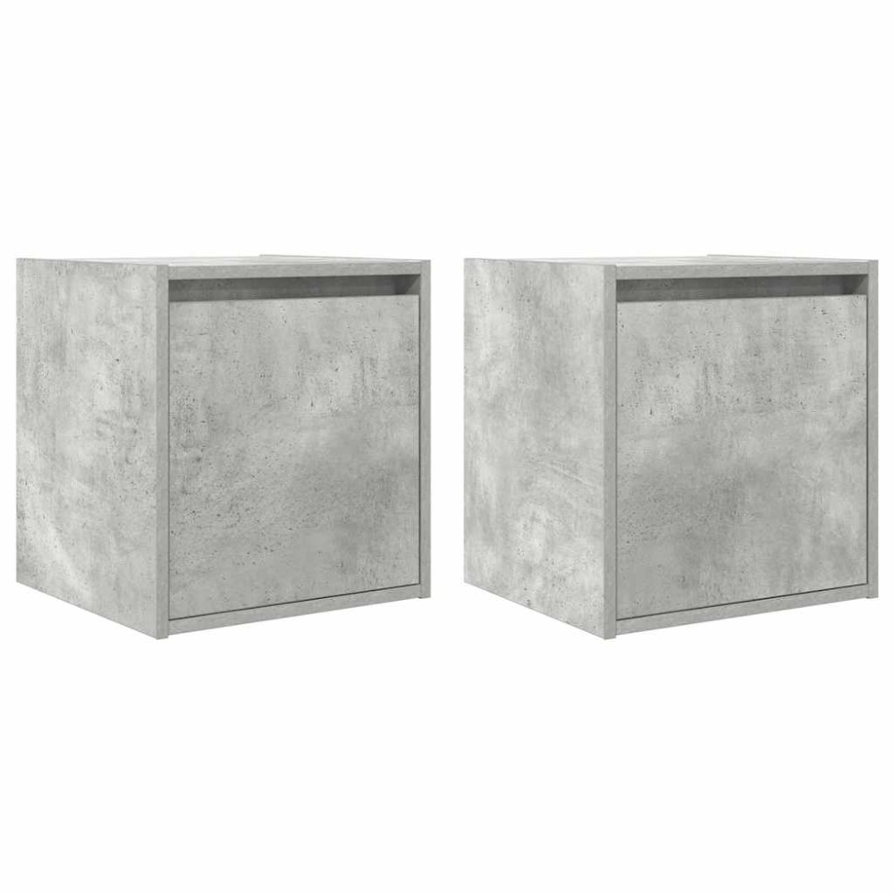 vidaXL Noptiere montate pe perete 2 buc Beton Gri 38x34x40 cm