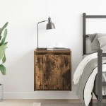 vidaXL Noptiera montata pe perete din stejar afumat 38x34x40 cm