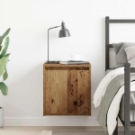 vidaXL Noptiera montata pe perete lemn vechi 38x34x40 cm