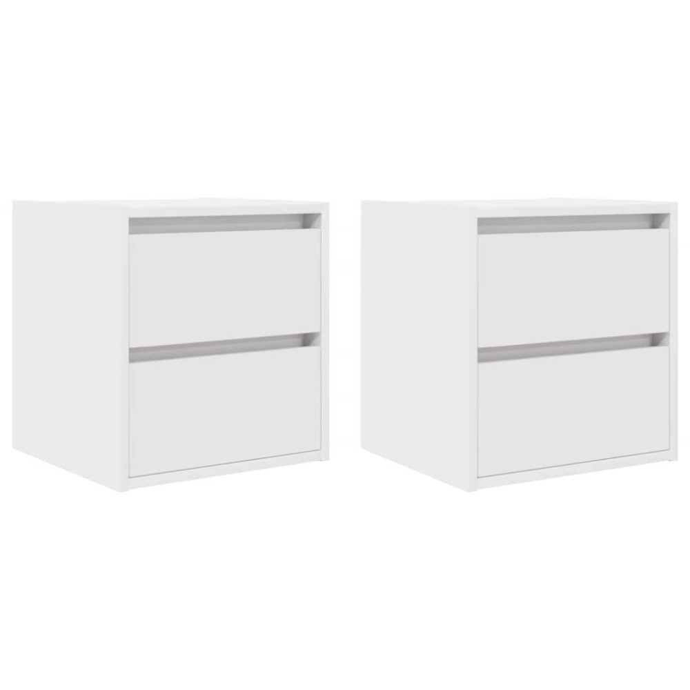 vidaXL Noptiere montate pe perete 2 buc Alb 38x34x40 cm
