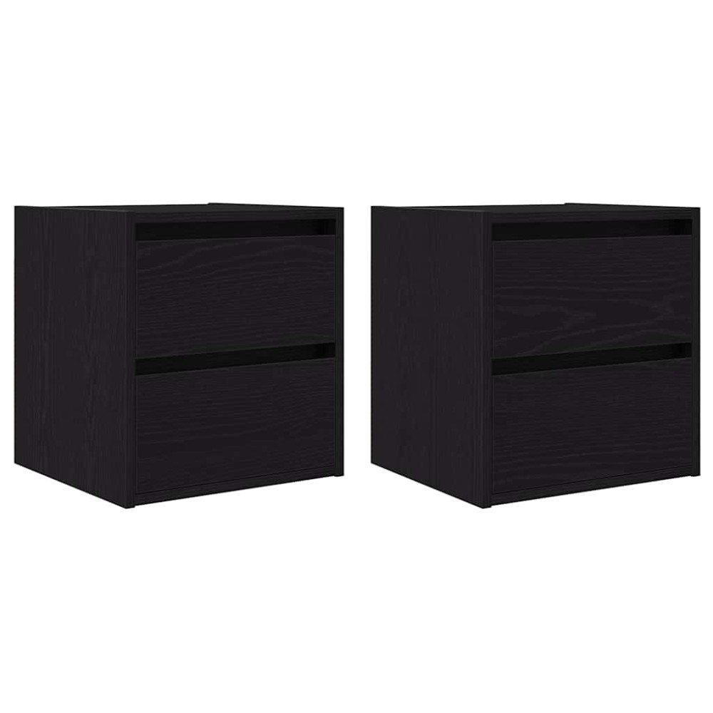 vidaXL Noptiere de perete 2 buc Stejar negru 38x34x40 cm