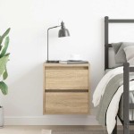 vidaXL Noptiera montata pe perete Stejar Sonoma 38x34x40 cm